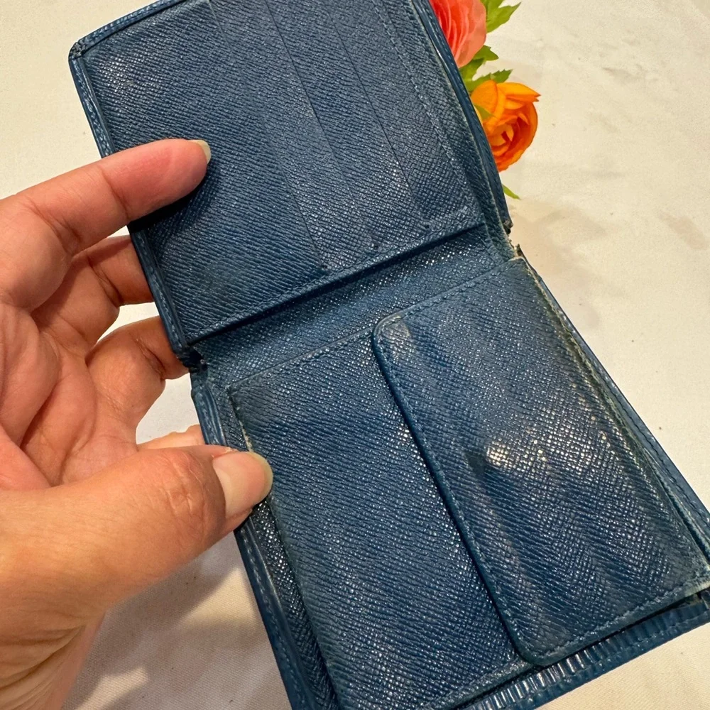 Authentic Louis Vuitton Blue Epi Wallet